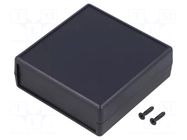 Enclosure: with panel; 1593; X: 74mm; Y: 76mm; Z: 27mm; ABS; black HAMMOND