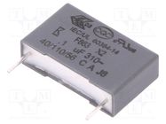 Capacitor: polypropylene; X2; F863; 0.1uF; 18x11x5mm; THT; ±10% KEMET