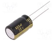 Capacitor: electrolytic; low ESR; THT; 680uF; 35VDC; Ø12.5x20mm PANASONIC