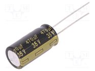 Capacitor: electrolytic; low ESR; THT; 470uF; 35VDC; Ø10x20mm; ±20% PANASONIC