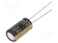 Capacitor: electrolytic; low ESR; THT; 220uF; 35VDC; Ø8x15mm; ±20% PANASONIC