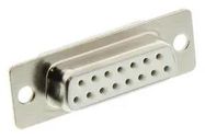 D SUB CONNECTOR, RCPT, 15POS, SOLDER