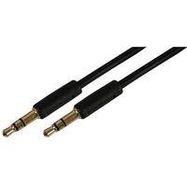 CABLE, 3.5MM STEREO PLUG, 1.5FT, BLACK