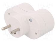 Connector: AC supply; splitter; 2P+PE; 250VAC; 16A; white 