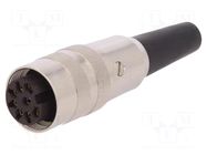 Connector: M16; plug; female; PIN: 8; 5A; 60V; soldering; for cable LUMBERG