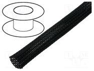 Braid; polyester; Package: 50m; ØBraid : 27÷40nom.30mm; black 4CARMEDIA