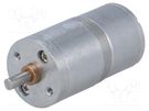 Motor: DC; with gearbox; 2÷7.5VDC; 600mA; Shaft: D spring; 20rpm DFROBOT