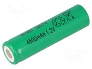 Re-battery: Ni-MH; 4/3A,4/3R23; 1.2V; 4500mAh; Ø18x67mm JJJ