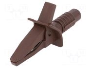 Crocodile clip; 10A; brown; max.25mm; 4mm socket CLIFF
