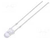 LED; white cold; 3mm; 8000÷15000mcd; 30°; Front: convex; 2.8÷3.6VDC FORYARD