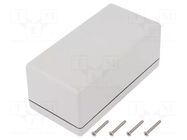 Enclosure: multipurpose; X: 66mm; Y: 131mm; Z: 55mm; 1594; ABS; grey HAMMOND