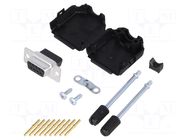 Connector: D-Sub; PIN: 9; plug; female; crimped; for cable; black ENCITECH