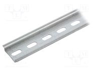 DIN rail; TS35; L: 1m; perforated; zinc-plated steel PAWBOL