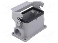 Enclosure for connectors: HDC; size 10B; Han® B; IP65; with latch HARTING