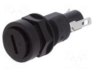 Fuse holder; 5x20mm; 10A; on panel; black; FIO; 250VAC; UL94V-0 SCHURTER