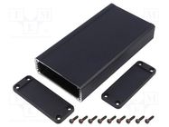 Enclosure: shielding; X: 84mm; Y: 160mm; Z: 28mm; aluminium; black HAMMOND