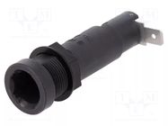 Fuse holder; 5x20mm,6.3x32mm; 10A; on panel; black; FEU; 250VAC SCHURTER