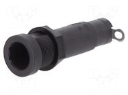 Fuse holder; 5x20mm,6.3x32mm; 10A; on panel; black; FEU; 250VAC SCHURTER