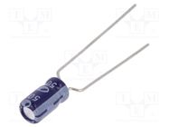 Capacitor: electrolytic; THT; 1uF; 50VDC; Ø4x7mm; Pitch: 5mm; ±20% SAMWHA