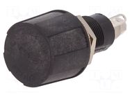 Fuse holder; 5x20mm; 250V; on panel; black; UL94V-0; polyamide BULGIN