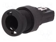 Fuse holder; 5x20mm; 250V; on panel; black; UL94V-0; polyester BULGIN