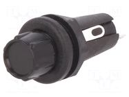 Fuse holder; 5x20mm; 250V; on panel; black; UL94V-0; polyamide BULGIN