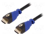 Cable; HDMI plug,both sides; PVC; 0.5m; black-blue Goobay