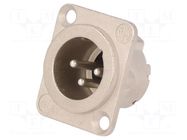 Connector: XLR; socket; male; PIN: 3; straight; soldering; silver NEUTRIK