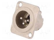 Connector: XLR; socket; male; PIN: 3; straight; soldering; silver NEUTRIK