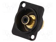 Socket; RCA; female; soldering; gold-plated; Marker: black NEUTRIK