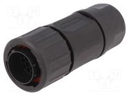 Connector: circular; plug; for cable; PIN: 19; male; w/o contacts AMPHENOL