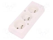 Connector: AC supply; female; splitter; 2P+PE; 250VAC; 16A; white JONEX