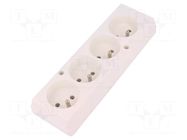 Connector: AC supply; female; splitter; 2P+PE; 250VAC; 16A; white JONEX