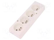 Connector: AC supply; female; splitter; 2P+PE; 250VAC; 16A; white JONEX