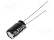 Capacitor: electrolytic; THT; 220uF; 10VDC; Ø6.3x11mm; Pitch: 2.5mm PANASONIC