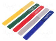 Hook and loop fastener; L: 180mm; W: 20mm; 5pcs. LOGILINK
