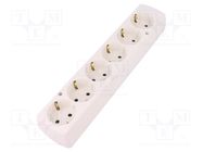 Connector: AC supply; female; splitter; 2P+PE; 250VAC; 16A; white JONEX