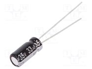 Capacitor: electrolytic; THT; 33uF; 35VDC; Ø5x11mm; Pitch: 2mm; ±20% PANASONIC