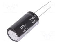 Capacitor: electrolytic; THT; 220uF; 160VDC; Ø16x31.5mm; ±20%; EB PANASONIC