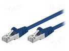 Patch cord; F/UTP; 5e; stranded; CCA; PVC; blue; 0.5m; 26AWG Goobay