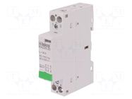Contactor: 2-pole installation; 25A; 230VAC; NO x2; IKA ISKRA