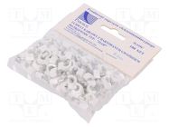 Holder; white; on round cable; 100pcs; with a nail; 6mm PAWBOL