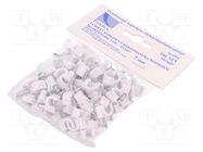 Holder; white; on round cable; 100pcs; with a nail; 7mm PAWBOL