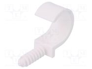 Holder; ØBundle : 28mm; white; Ømount.hole: 8mm; RING 28; Sockets: 1 PAWBOL