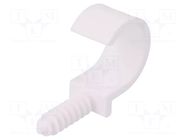 Holder; ØBundle : 28mm; white; Ømount.hole: 8mm; RING 28; Sockets: 1 PAWBOL