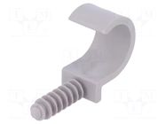 Holder; ØBundle : 25mm; grey; Ømount.hole: 8mm; RING 25; Sockets: 1 PAWBOL