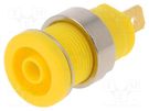 Socket; 4mm banana; 25A; 1kVDC; yellow; gold-plated; screw; 32mm HIRSCHMANN T&M