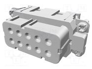 Connector: HDC; contact insert; female; Han® A; PIN: 10; 10+PE; 16A HARTING