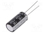 Capacitor: electrolytic; THT; 470uF; 35VDC; Ø10x20mm; Pitch: 5mm PANASONIC