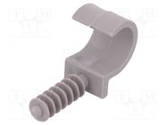 Holder; ØBundle : 20mm; grey; Ømount.hole: 8mm; RING 20; Sockets: 1 PAWBOL